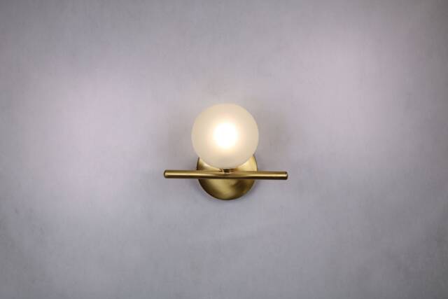Wall Lighting - Brass Gold Globe Lamp Vanity Light Fixture, Sconce Model Ranor Design # - image 1