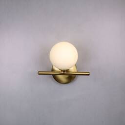 Wall Lighting - Brass Gold Globe Lamp Vanity Light Fixture, Sconce Model Ranor Design # - thumbnail 2