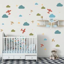 Airplane Wall Stencil Set Kids Room Decor, Reusable Diy Template - thumbnail 3