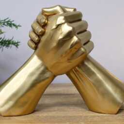 Gold Clasped Hands Sculpture - thumbnail 4