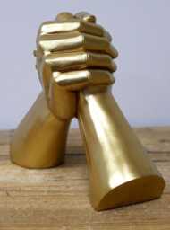 Gold Clasped Hands Sculpture - thumbnail 3