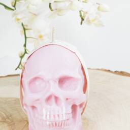 Vegan Pastel Head Skull, 100% Soy Candle Perfume To Personalize, Candle Made in France, Skull - thumbnail 4