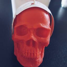 Vegan Pastel Head Skull, 100% Soy Candle Perfume To Personalize, Candle Made in France, Skull - thumbnail 3