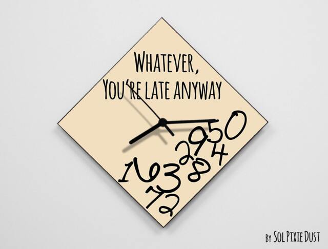 Whatever, You're Late Anyway/Polygon Beige - Wall Clock - image 1
