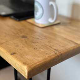 Reclaimed Wood Desk With Hairpin Legs - Rustic Home Office Desk, Handmade Computer Custom Sizes Available - thumbnail 2