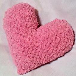 Crochet Heart Pillow, Soft Fuzzy Valentine's Day, Plush, Mother's Plush Accent Heart Throw Pillow - thumbnail 2