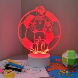 Personalised Footballer Led Night Light Remote Controlled Football Illusion Lamp Boys - thumbnail 3