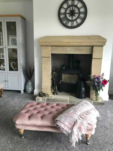 100 cm X 54 Chelsea Chesterfield Deep Buttoned Luxurious Soft Velvet Footstool/Ottoman Coffee Table Grey, Marine.. UK Delivery Only - image 1