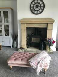 100 cm X 54 Chelsea Chesterfield Deep Buttoned Luxurious Soft Velvet Footstool/Ottoman Coffee Table Grey, Marine.. UK Delivery Only - thumbnail 1