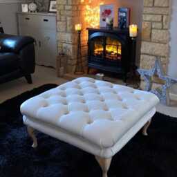 100 cm X 54 Chelsea Chesterfield Deep Buttoned Luxurious Soft Velvet Footstool/Ottoman Coffee Table Grey, Marine.. UK Delivery Only - thumbnail 4