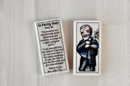 st Philip Neri Patron Saint Block With Gift Bag // Patron Of Joy Catholic Toys By Almondrod