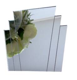 Art Deco Rectangular Fan Shaped Mirrors With White Backing & Hooks, Bespoke Shapes/Sizes Made - thumbnail 2
