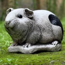 Cute Guinea Pig Concrete Statue Garden Animal Decoration Outdoor Cement Sculpture Pet Lover Gift Cement Concrete Figurine Farm Decor - thumbnail 2