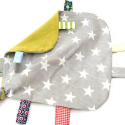 Cuddly Blanket, Comfort Cuddly Blanket For Babies, Girls Or Boys With Large Dots Stars - thumbnail 3