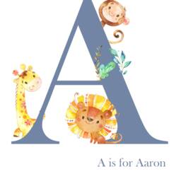 Safari Nursery Decor, Jungle Animal Prints, Personalised Name Print, Theme, Boys Wall Art, Gift For New Baby, Decor - thumbnail 3