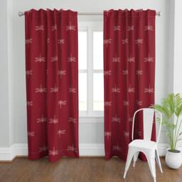 Dragonflies Curtain Panel - Large Scale Insects Nature Bugs Simple Custom Dragonfly Rows Brick Red By Designed_By_Debby - thumbnail 2