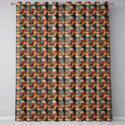 Modern Abstract Geometric Paint Texture Seamless Pattern Readymade Eyelet Ring Top Thermal 100% Blackout Curtains - thumbnail 2
