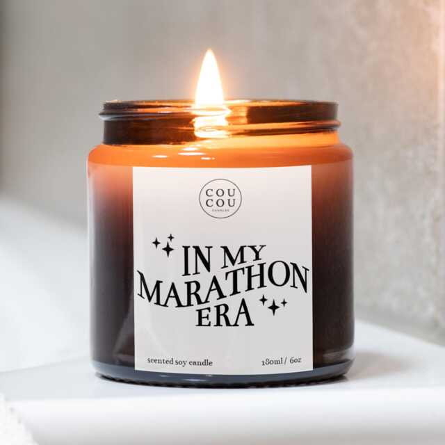 In My Marathon Era Candle, Running Gift, Luxury Soy Wax - image 1