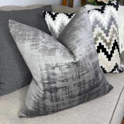 Elegant Charcoal Velvet Cushion Cover For Sofa Or Bed - Iliv Interior Azurite Fabric