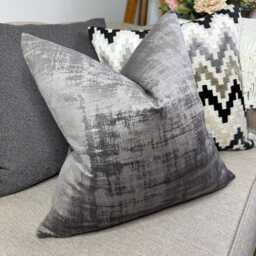 Elegant Charcoal Velvet Cushion Cover For Sofa Or Bed - Iliv Interior Azurite Fabric - thumbnail 4