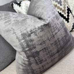 Elegant Charcoal Velvet Cushion Cover For Sofa Or Bed - Iliv Interior Azurite Fabric - thumbnail 3
