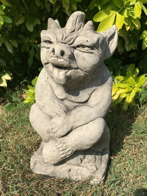 stone Garden Gargoyle Imp Detailed Gift Concrete Ornament - image 1