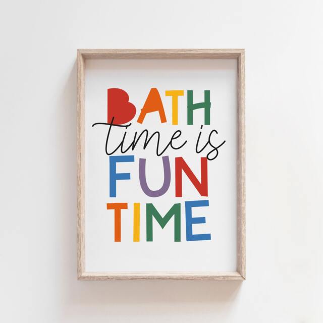 Kids Bathroom Print, Decor, Signs, Wall Art, Rainbow Art - image 1