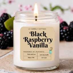 Handmade Black Raspberry Vanilla Soy Candle - Vegan Scented Delight - thumbnail 1