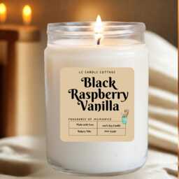 Handmade Black Raspberry Vanilla Soy Candle - Vegan Scented Delight - thumbnail 3