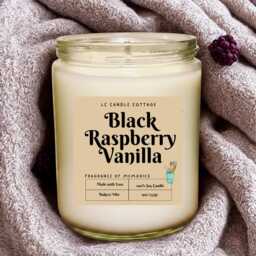 Handmade Black Raspberry Vanilla Soy Candle - Vegan Scented Delight - thumbnail 2