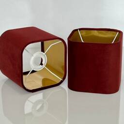 New Luxury Premium Quality Round Square Burgundy Red Upholstery Velvet Lamp & Pendant Shade -Burgundy - thumbnail 2