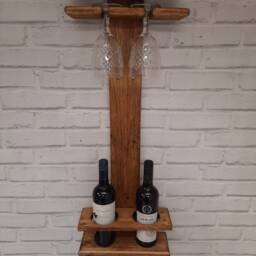 Rustic Wine & Glass Holder Made From Reclaimed Pallet Wood, Home, Bar, Mancave - thumbnail 3