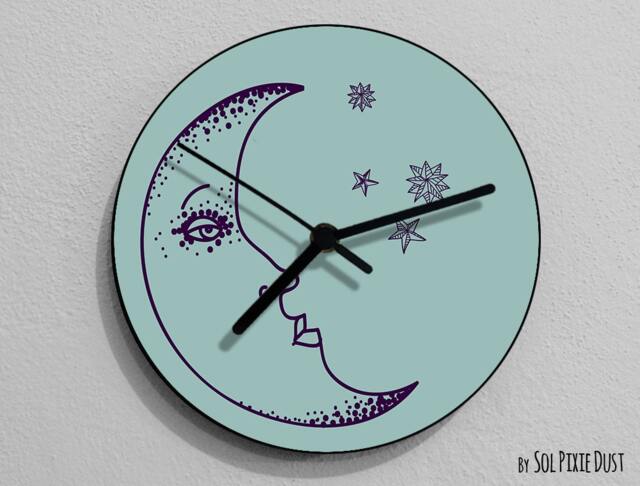 Moon Wall Clock - Kids Nursery Room, Teens Baby Room - image 1