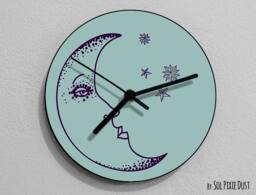 Moon Wall Clock - Kids Nursery Room, Teens Baby Room - thumbnail 1
