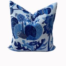 Schumacher Exotic Marine Blue Butterfly Indoor/Outdoor Cushion Cover Pillow Double Sided - thumbnail 2