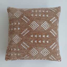 Moroccan Velvet Cushion Cover, Handmade Brocade Clay Brown Pillow Luxury Case, Decorative 16''x16''/40x40 cm