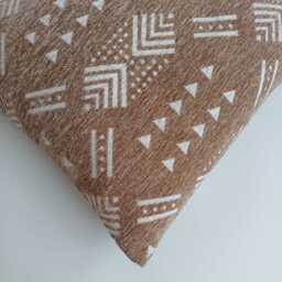 Moroccan Velvet Cushion Cover, Handmade Brocade Clay Brown Pillow Luxury Case, Decorative 16''x16''/40x40 cm - thumbnail 3
