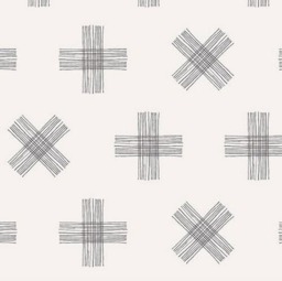 Minimalist Cross Print Fitted Crib Sheet - Neutral Baby Bedding - thumbnail 1