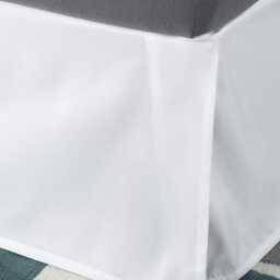 Wraparound White Pom Bed Skirt, Pleated Skirt, Flat Style Bed Skirt With Or Tassel Trim Sale, Skirt Sale - thumbnail 3