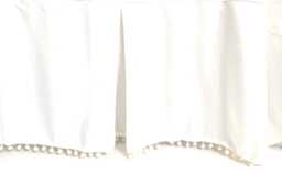 Wraparound White Pom Bed Skirt, Pleated Skirt, Flat Style Bed Skirt With Or Tassel Trim Sale, Skirt Sale - thumbnail 1
