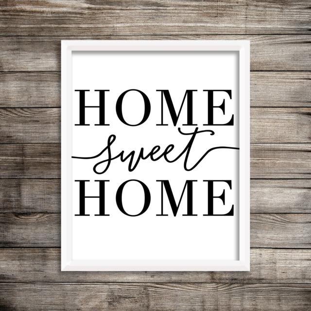 Home Sweet Print, Sign, Digital Instant Download, Printable Wall Art