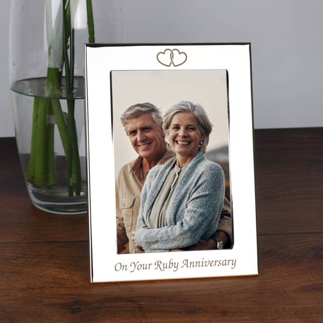 Personalised Ruby Wedding Anniversary 40Th Photo Picture Frame Gift For Wife Husband Couple Valentines Day 40 Years Married Keepsake - image 1