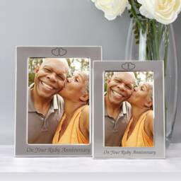Personalised Ruby Wedding Anniversary 40Th Photo Picture Frame Gift For Wife Husband Couple Valentines Day 40 Years Married Keepsake - thumbnail 2