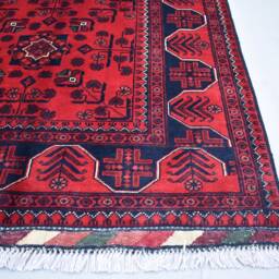Handmade Afghan Bukhara Wool Rug 5.2x3.4 Ft Oriental Tribal Rug - thumbnail 4