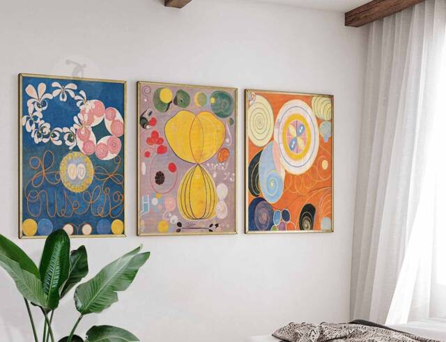 Hilma Af Klint Set Of 3 Posters, Poster Sets, Art, Abstract Wall Modernist Decor, Prints, A1/A2/A3/A4 - image 1
