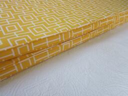 Yellow Geometric Bench Seat Cushion 1.5M X 45cm 5cm - thumbnail 1