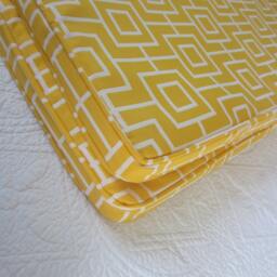 Yellow Geometric Bench Seat Cushion 1.5M X 45cm 5cm - thumbnail 3