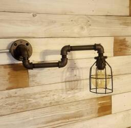 Industrial Lighting Scissoring Wall Light - Accordion Steampunk Sconce - Barn Lighting - Reading Bed Light - thumbnail 1