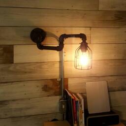 Industrial Lighting Scissoring Wall Light - Accordion Steampunk Sconce - Barn Lighting - Reading Bed Light - thumbnail 4