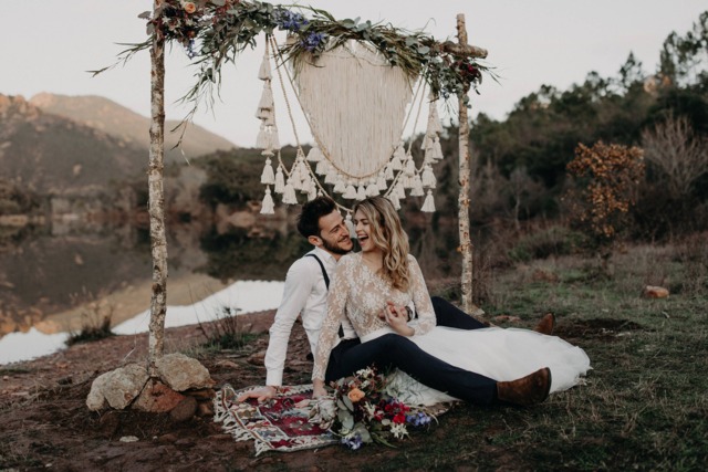 Boho Wedding Backdrop Large Tassels, Woven Cotton Wall Hanging - image 1
